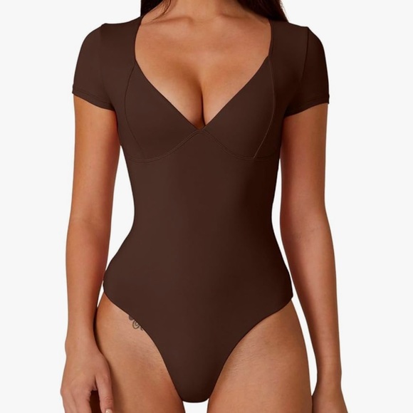 Amazon Tee Bodysuit short sleeve - DOUBLE LINED - Picture 1 of 4